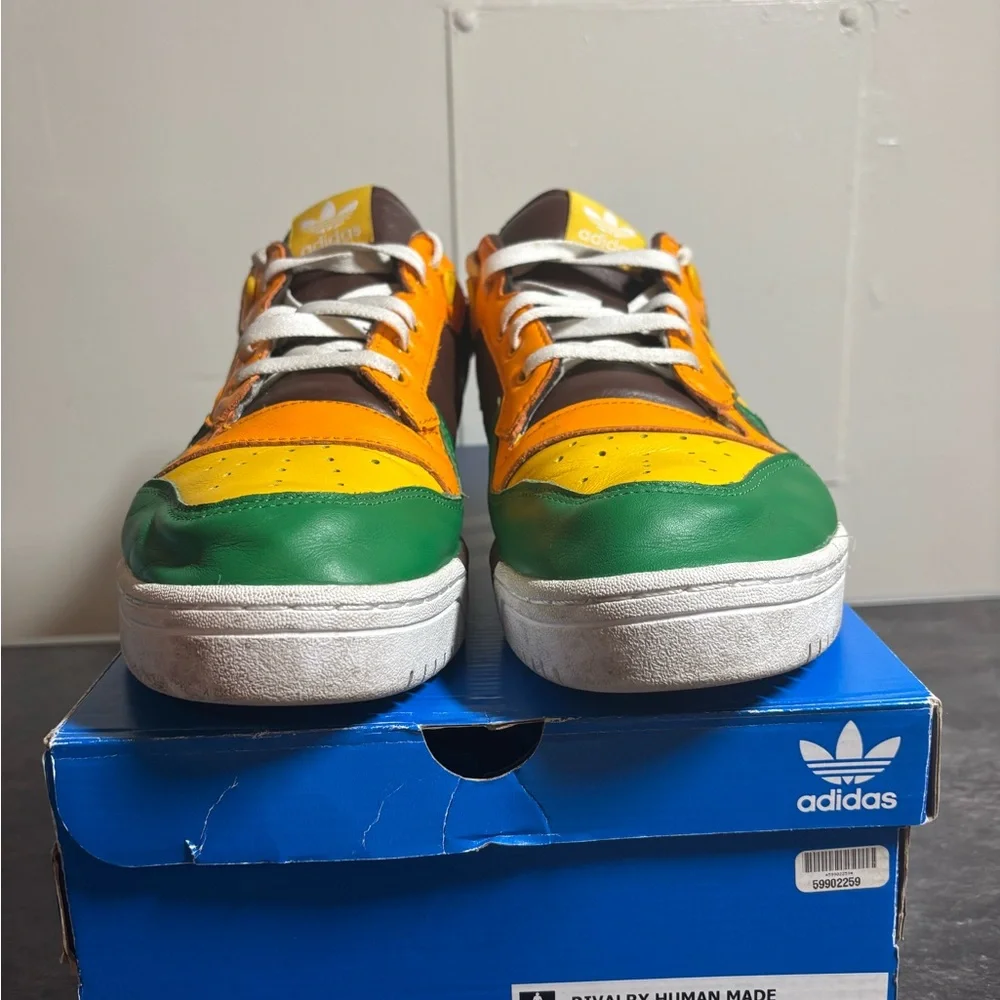 Adidas Rivalry X Human Made Men's Green and Orange Sneakers - Picture 3 of 4